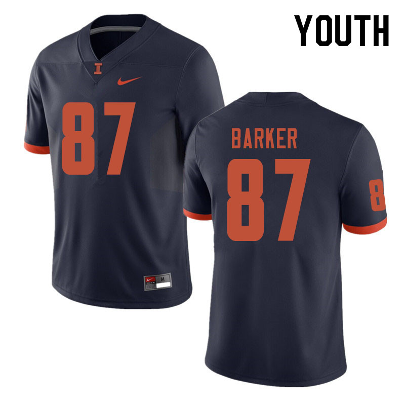 Youth #87 Daniel Barker Illinois Fighting Illini College Football Jerseys Sale-Navy